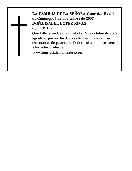DOÑA ISABEL LOPEZ RIVAS