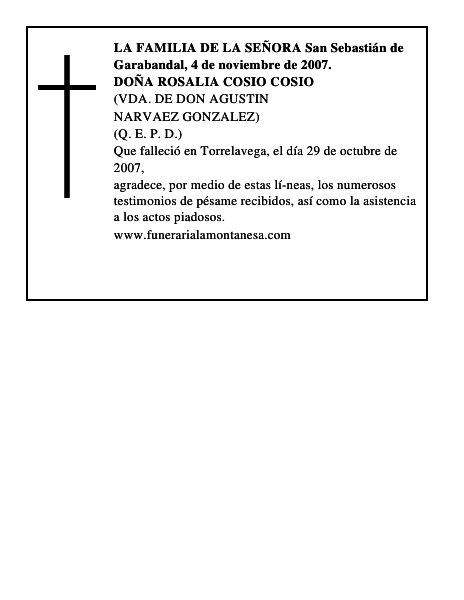 DOÑA ROSALIA COSIO COSIO