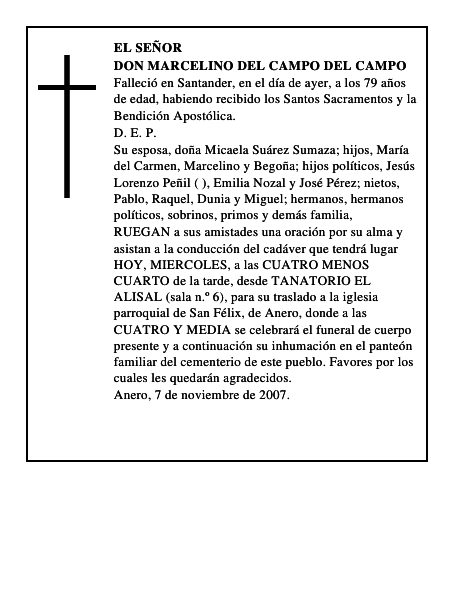 DON MARCELINO DEL CAMPO DEL CAMPO