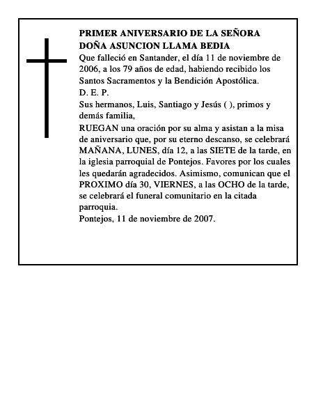 DOÑA ASUNCION LLAMA BEDIA