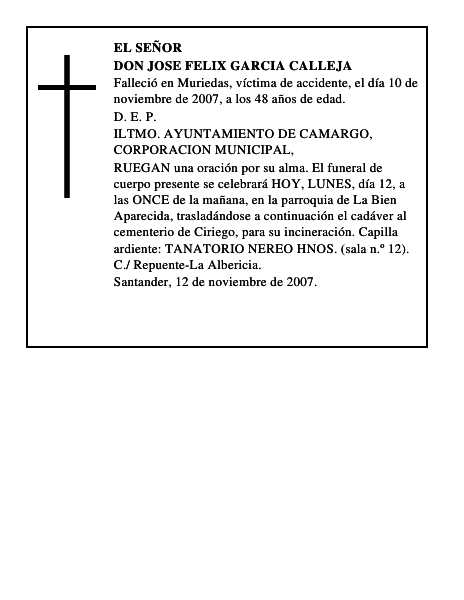DON JOSE FELIX GARCIA CALLEJA