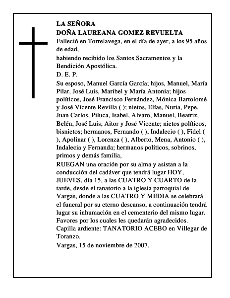 DOÑA LAUREANA GOMEZ REVUELTA