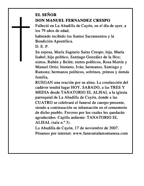 DON MANUEL FERNANDEZ CRESPO