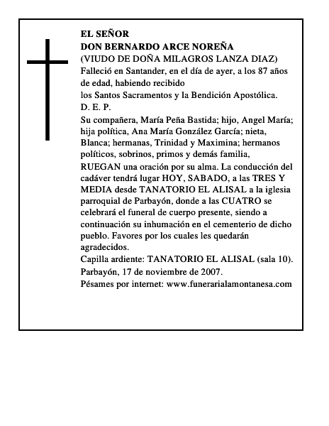 DON BERNARDO ARCE NOREÑA