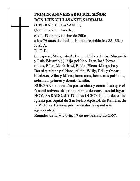 DON LUIS VILLASANTE SARRAUA