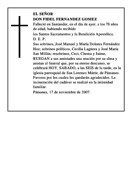 DON FIDEL FERNANDEZ GOMEZ