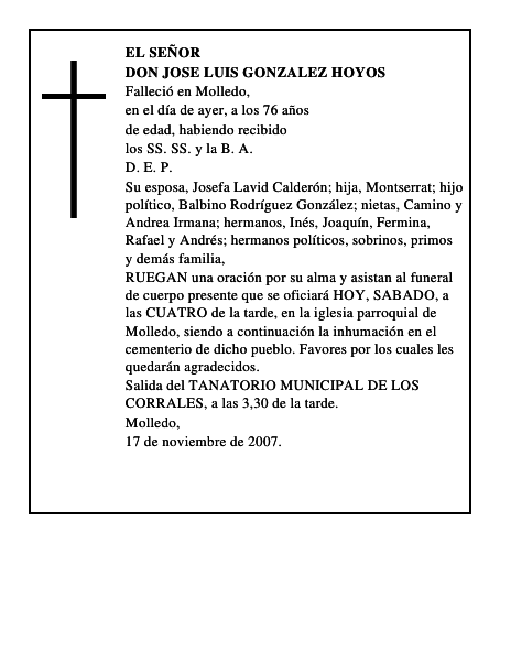 DON JOSE LUIS GONZALEZ HOYOS