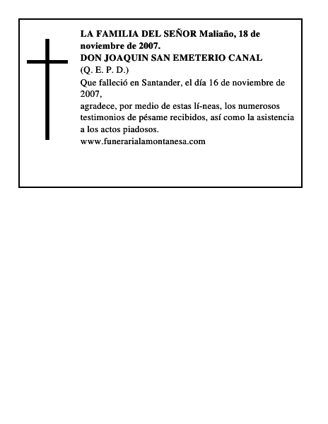 DON JOAQUIN SAN EMETERIO CANAL