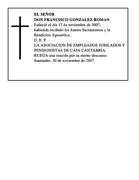 DON FRANCISCO GONZALEZ ROMAN