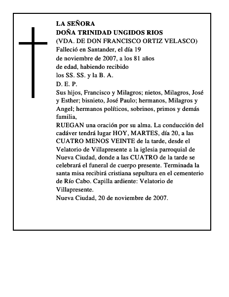 DOÑA TRINIDAD UNGIDOS RIOS