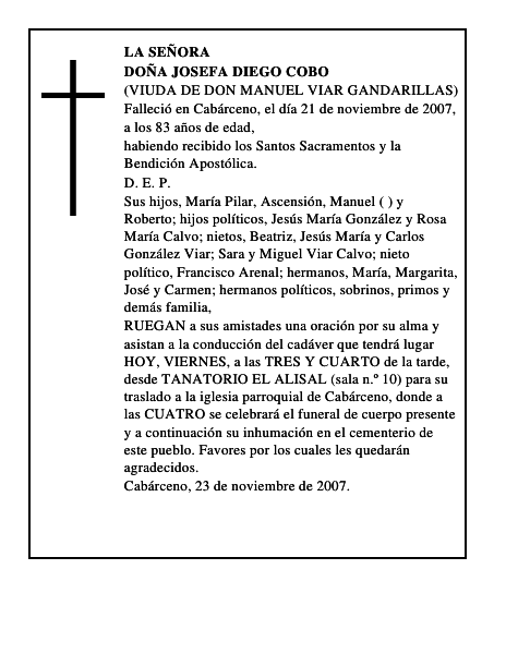 DOÑA JOSEFA DIEGO COBO