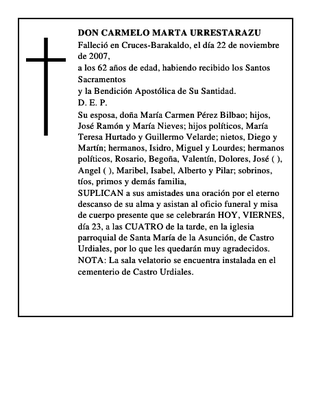 DON CARMELO MARTA URRESTARAZU