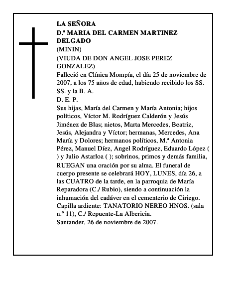 D.ª MARIA DEL CARMEN MARTINEZ DELGADO