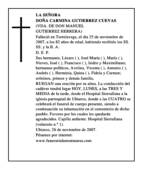 DOÑA CARMINA GUTIERREZ CUEVAS