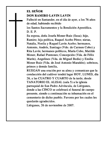 DON RAMIRO LAVIN LAVIN