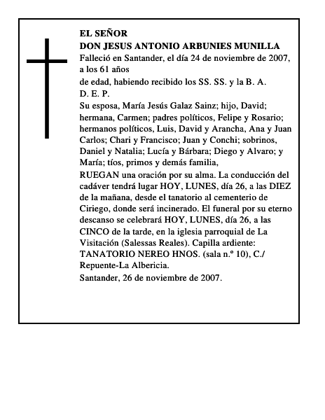 DON JESUS ANTONIO ARBUNIES MUNILLA