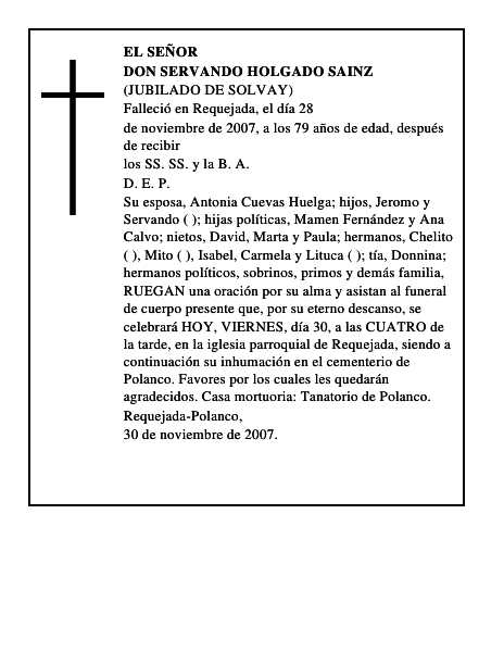 DON SERVANDO HOLGADO SAINZ
