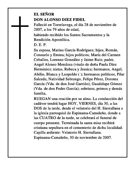 DON ALONSO DIEZ FIDEL
