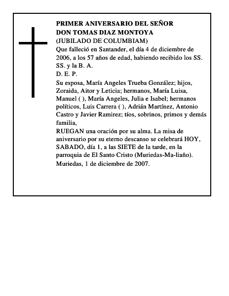 DON TOMAS DIAZ MONTOYA