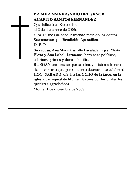 AGAPITO SANTOS FERNANDEZ