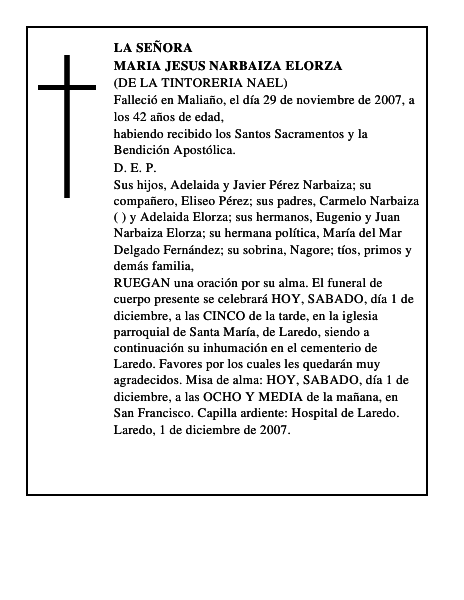 MARIA JESUS NARBAIZA ELORZA
