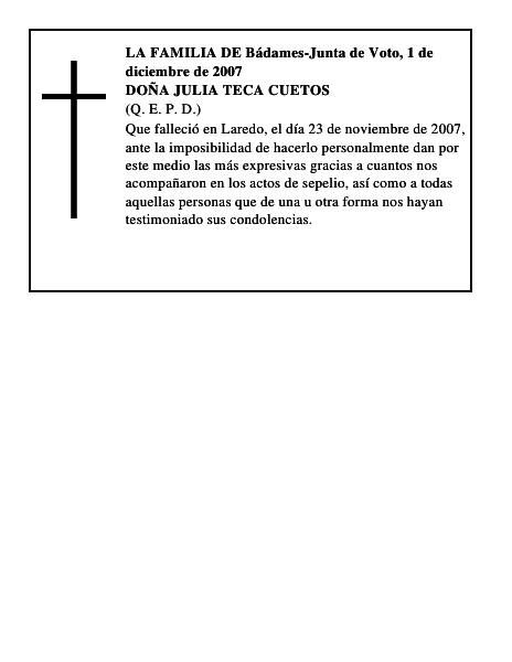 DOÑA JULIA TECA CUETOS