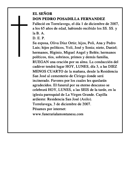 DON PEDRO POSADILLA FERNANDEZ