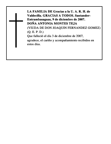 DOÑA ANTONIA MONTES TEJA