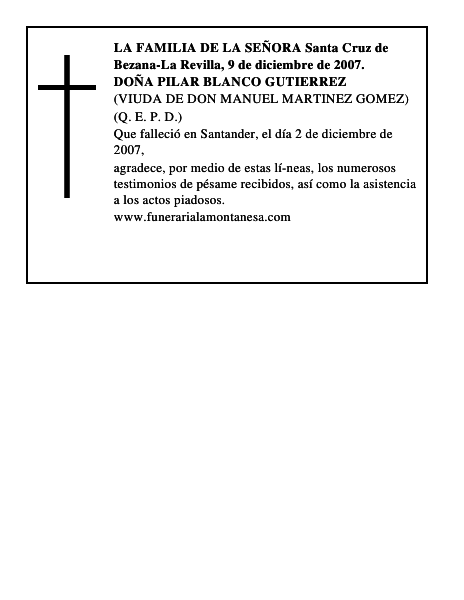 DOÑA PILAR BLANCO GUTIERREZ
