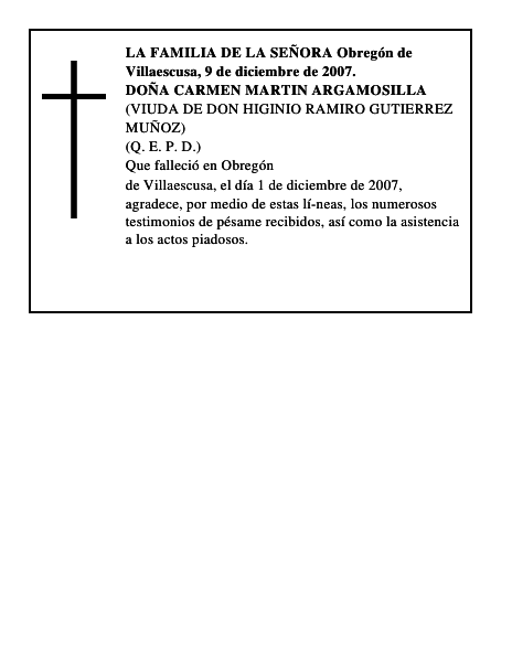 DOÑA CARMEN MARTIN ARGAMOSILLA