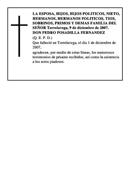 DON PEDRO POSADILLA FERNANDEZ
