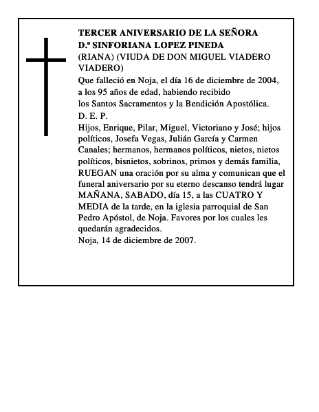 D.ª SINFORIANA LOPEZ PINEDA