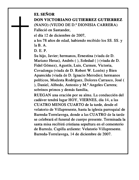 DON VICTORIANO GUTIERREZ GUTIERREZ