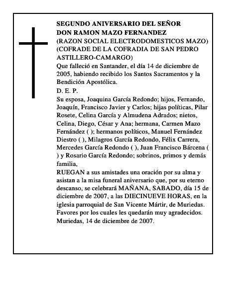 DON RAMON MAZO FERNANDEZ
