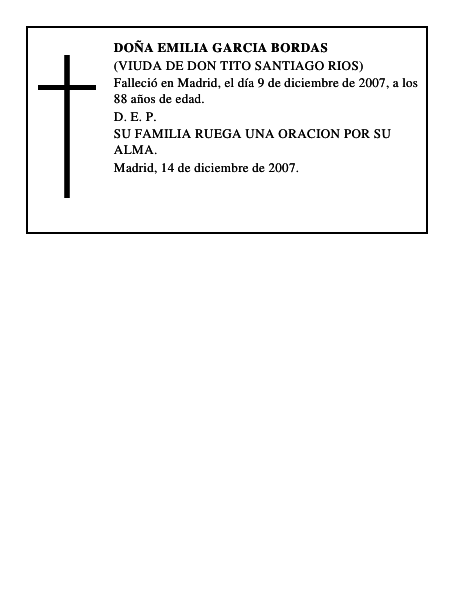 DOÑA EMILIA GARCIA BORDAS