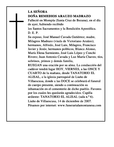 DOÑA REMEDIOS ARAUZO MADRAZO