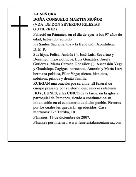 DOÑA CONSUELO MARTIN MUÑOZ