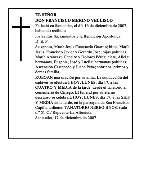DON FRANCISCO MERINO VELLISCO