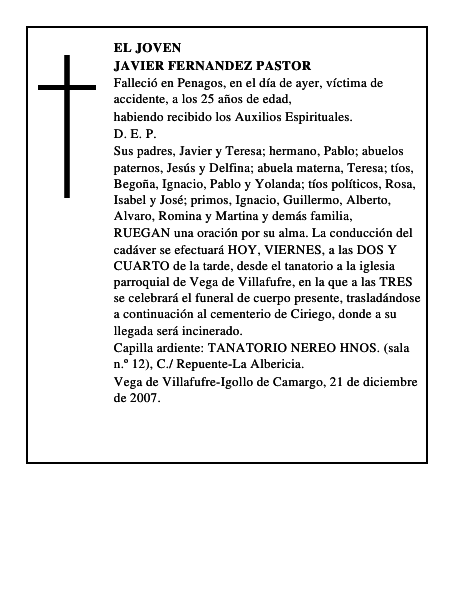 JAVIER FERNANDEZ PASTOR