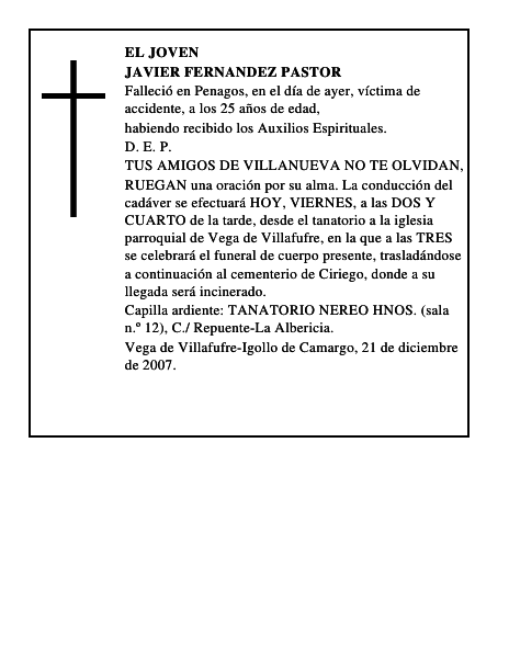 JAVIER FERNANDEZ PASTOR