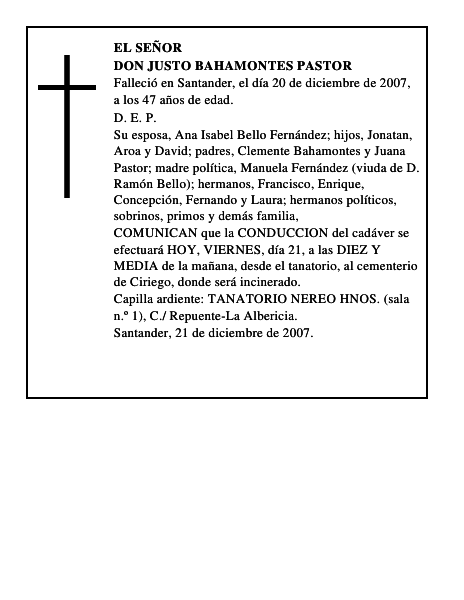 DON JUSTO BAHAMONTES PASTOR