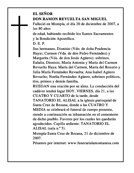 DON RAMON REVUELTA SAN MIGUEL