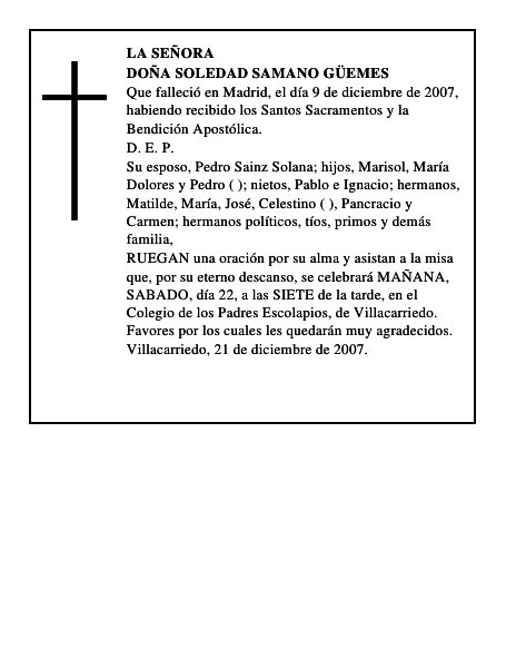 DOÑA SOLEDAD SAMANO GÜEMES