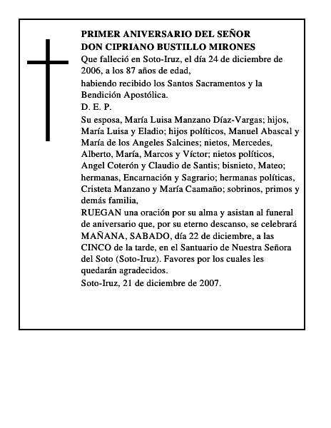 DON CIPRIANO BUSTILLO MIRONES