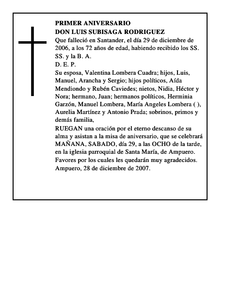 DON LUIS SUBISAGA RODRIGUEZ
