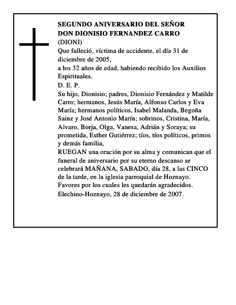DON DIONISIO FERNANDEZ CARRO