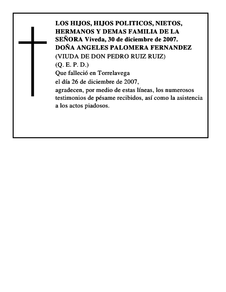 DOÑA ANGELES PALOMERA FERNANDEZ
