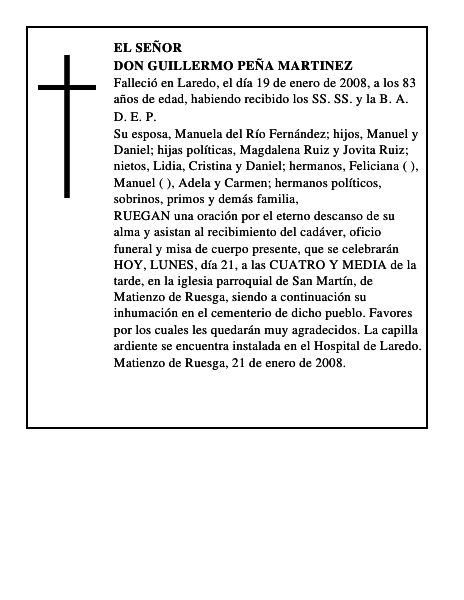DON GUILLERMO PEÑA MARTINEZ