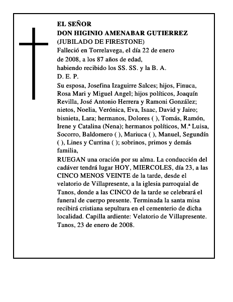 DON HIGINIO AMENABAR GUTIERREZ