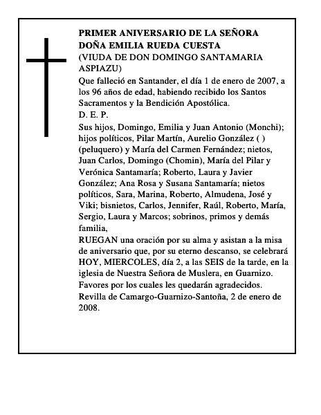DOÑA EMILIA RUEDA CUESTA